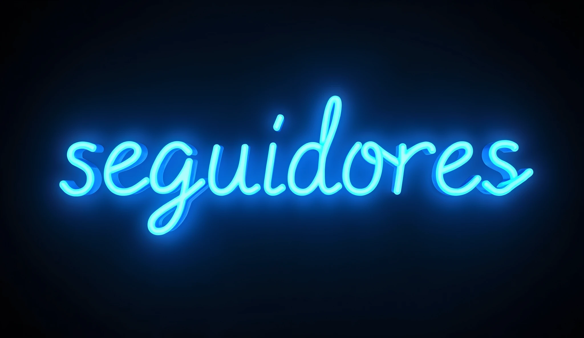 dark blue light neon saying "SEGUIDORES", black background