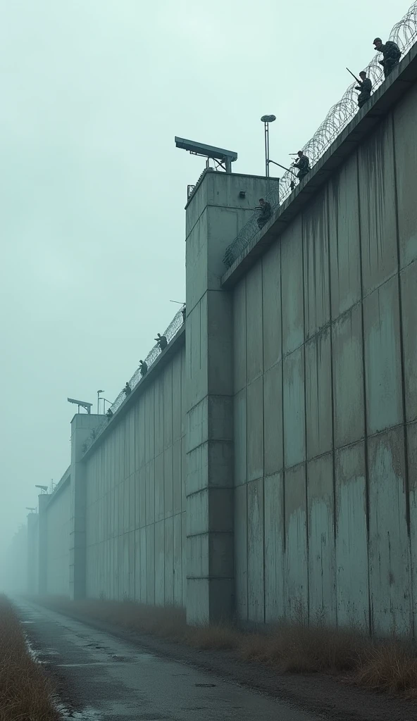 Make a high wall, with surveillance cameras and armed soldiers 