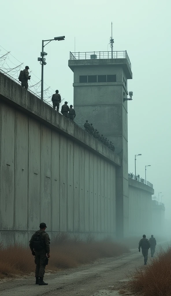 Make a high wall, with surveillance cameras and armed soldiers