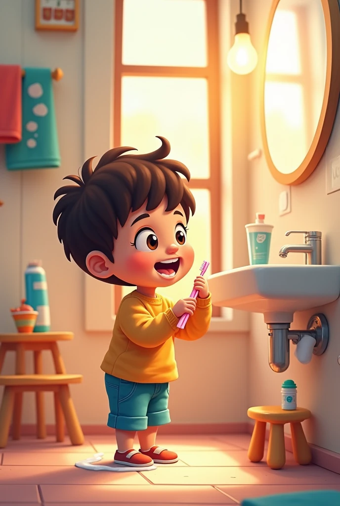 s learning to brush their teeth