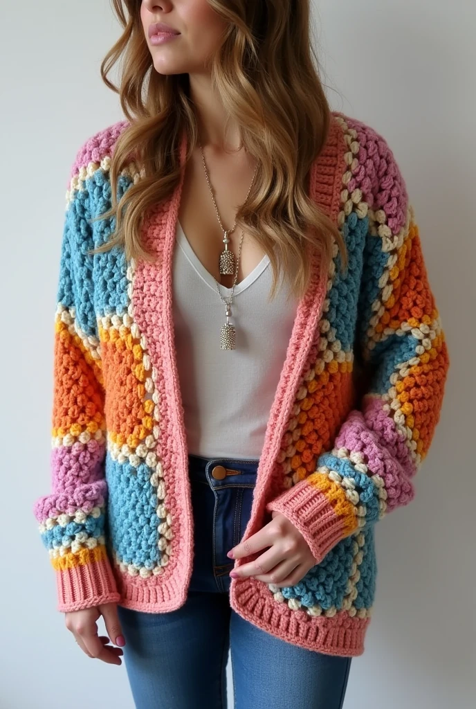 Generate different color combinations for a crochet hexagon cardigan