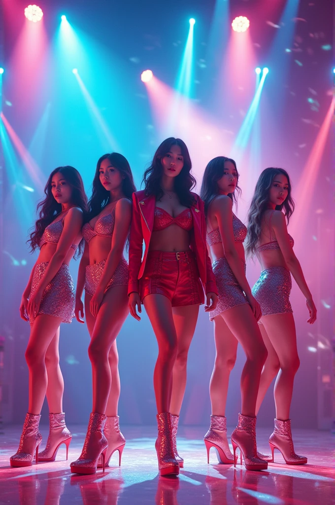 a pop music group made up of five female members