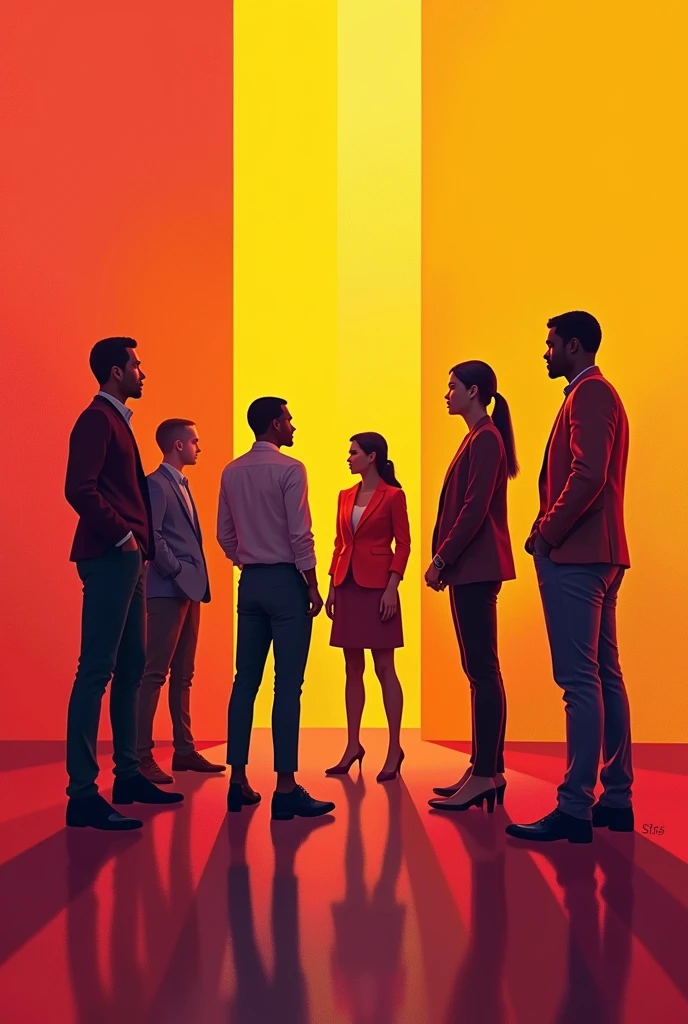 A human resources management cover with red and yellow colors and an image alluding to human resources