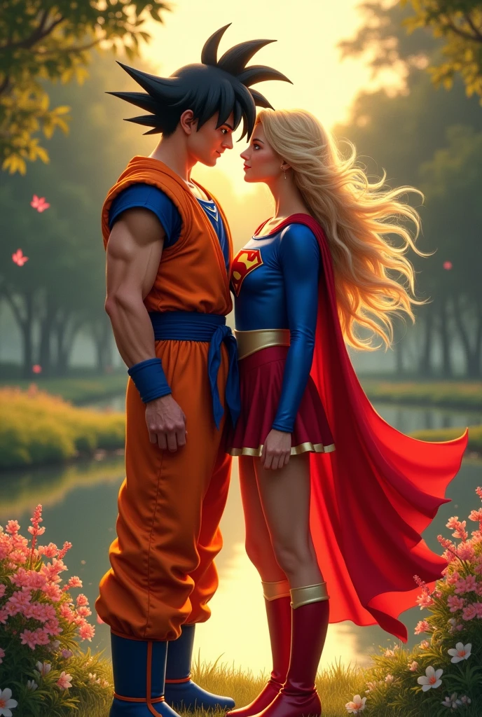 Goku on a date with Supergirl.