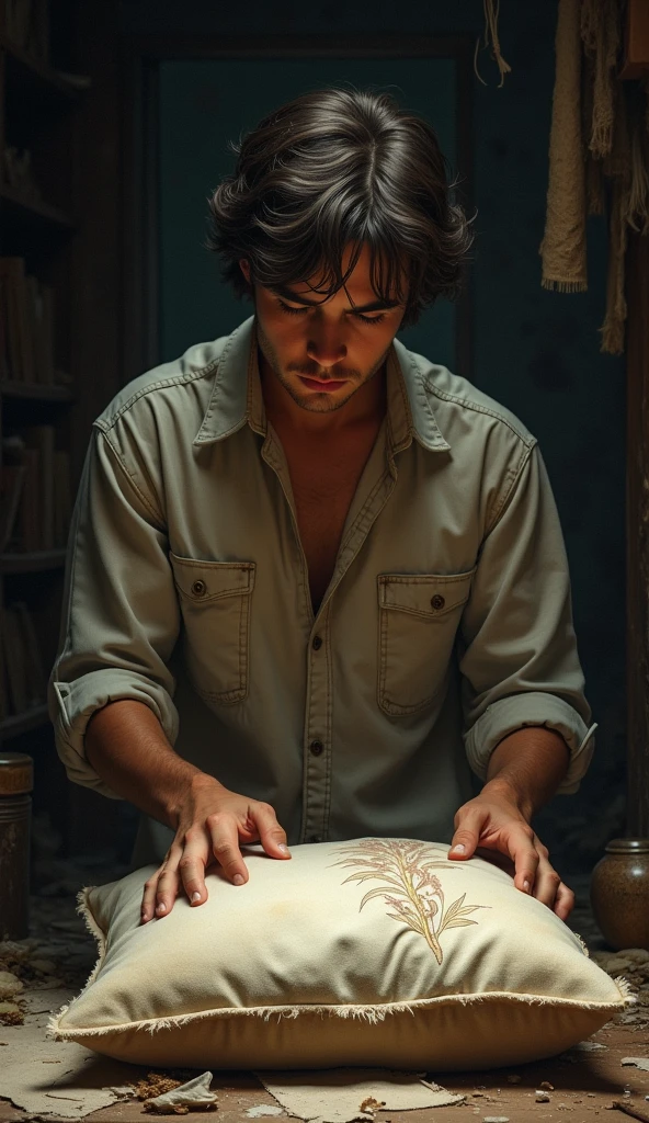 A young man named Roberto found an old feather pillow in his grandmother's attic..