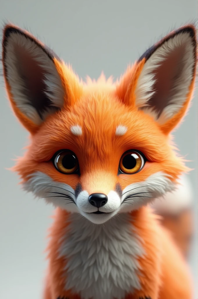 There is a fox face that looks like a 3D model