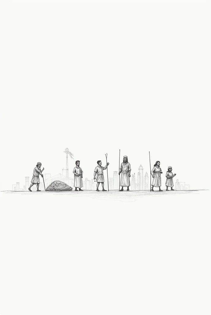 History of international business in ancient times drawn in pencil in a simple and easy but at the same time very creative way