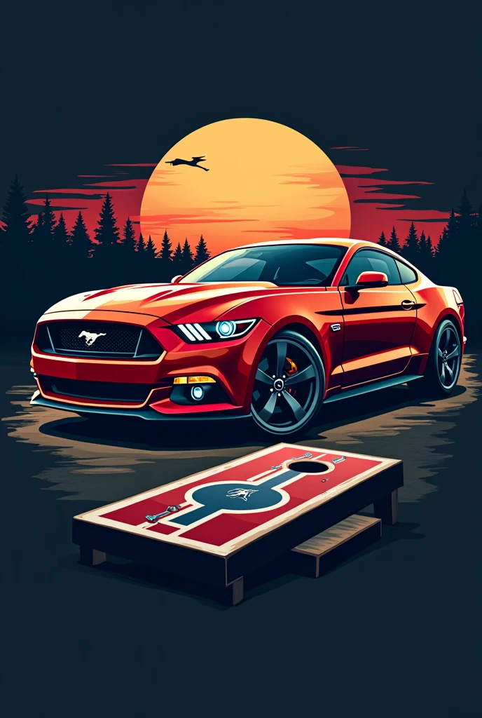Mustang Cornhole club logo