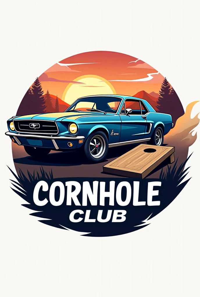 Mustang Cornhole club logo