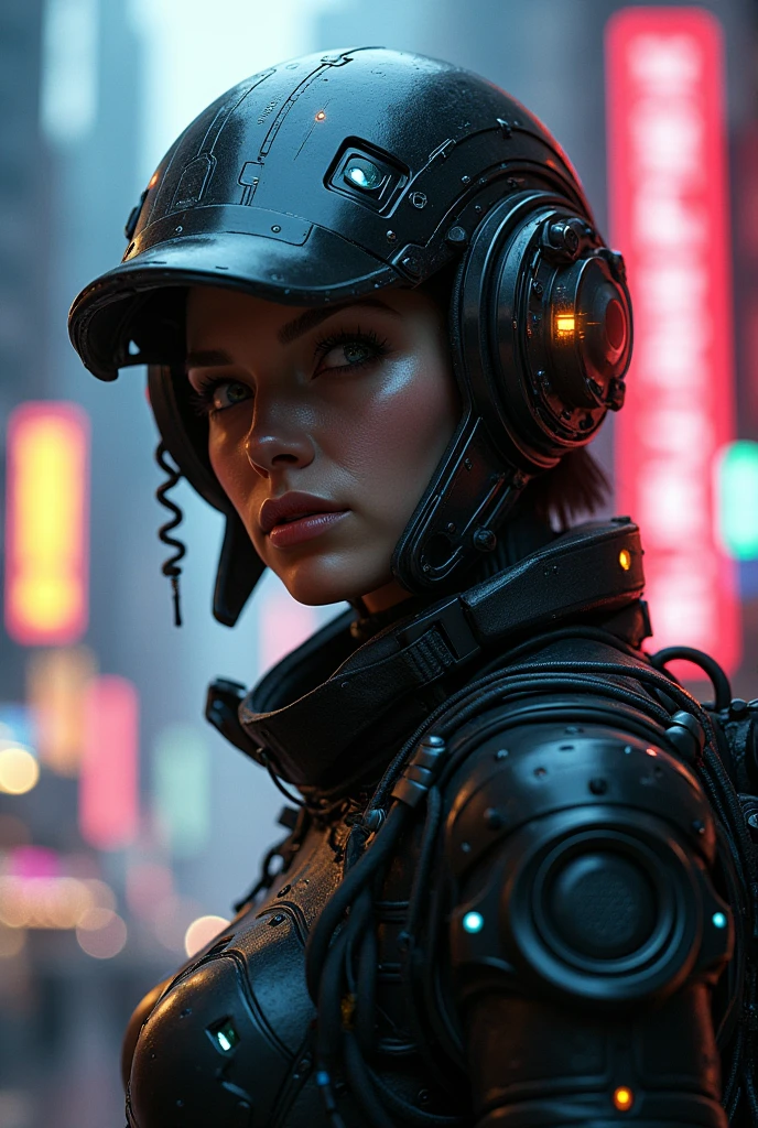 A close-up of a person in costume with a helmet on, cyberpunk costume, cyberpunk style suit, mechanic punk outfit, cyber punk setting, cyberpunk 2 0 years. o model girl, a cyberpunk 2077, cyberpunk street thug, Cyberpunk 2 0 7 7 style, cyberpunk costumes, Cyberpunk character, wearing cyberpunk, cyberpunk clothing, Cyberpunk Fashion, cyberpunk girl