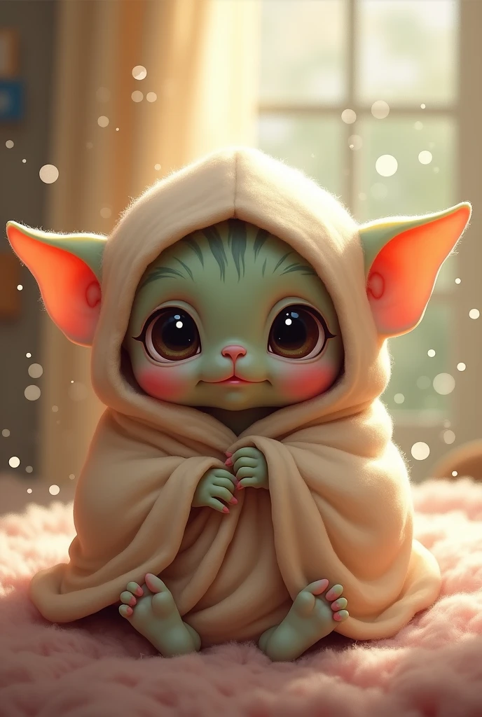 Genera una imagen of Mlorian de starwars pero hazlo version baby, of Mlorian