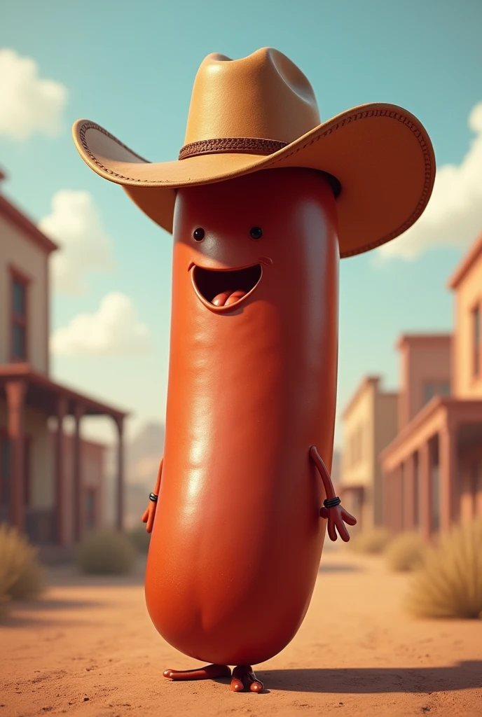 sausage in a cowboy hat