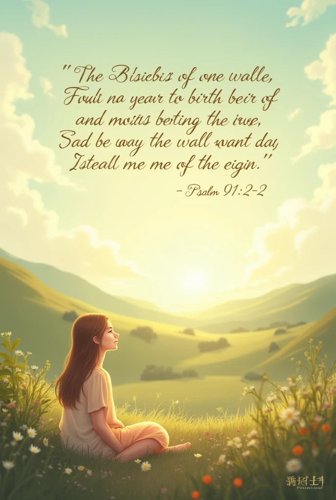 Create a wallpaper with the verse from Psalm 91 1 and 2 for girls