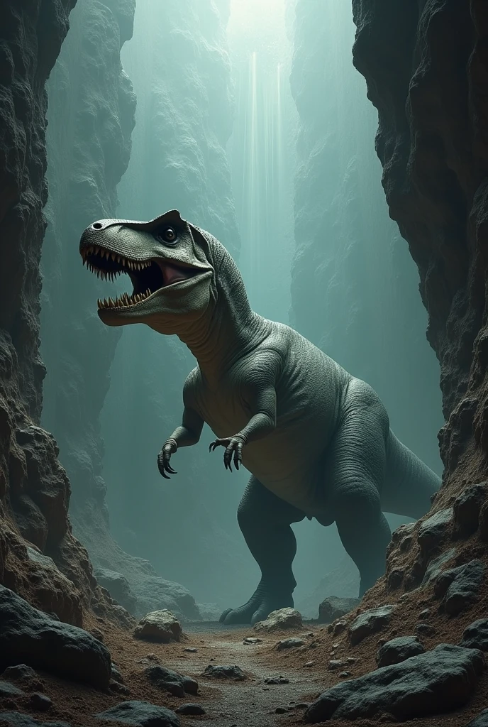 Tyrannosaurus dead in an abyss