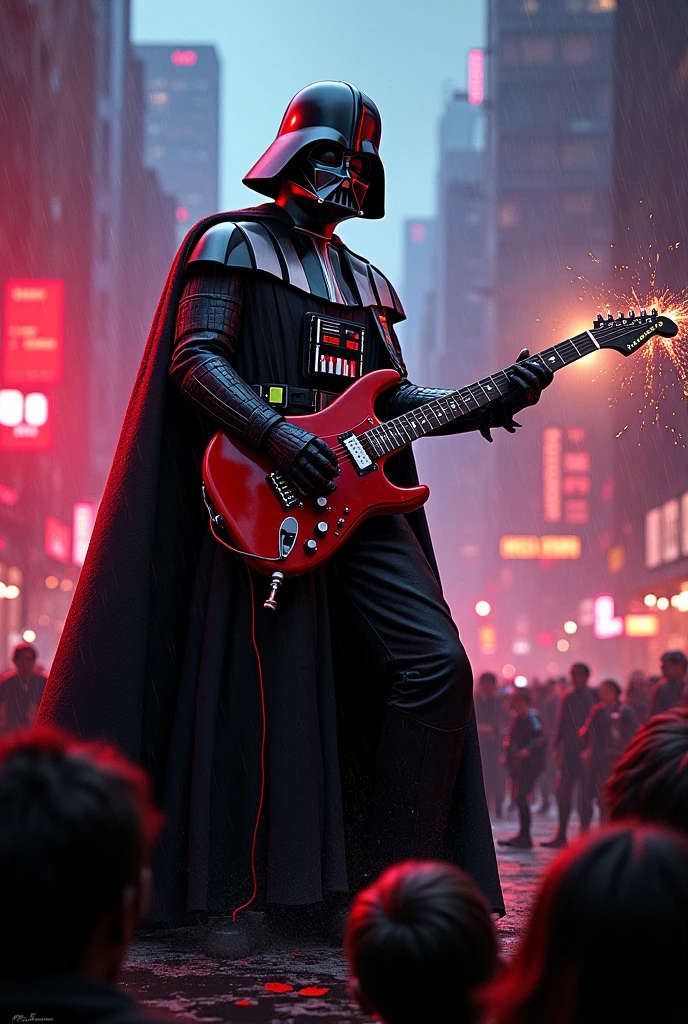 Dart Vader play Electric guitar with the ramones