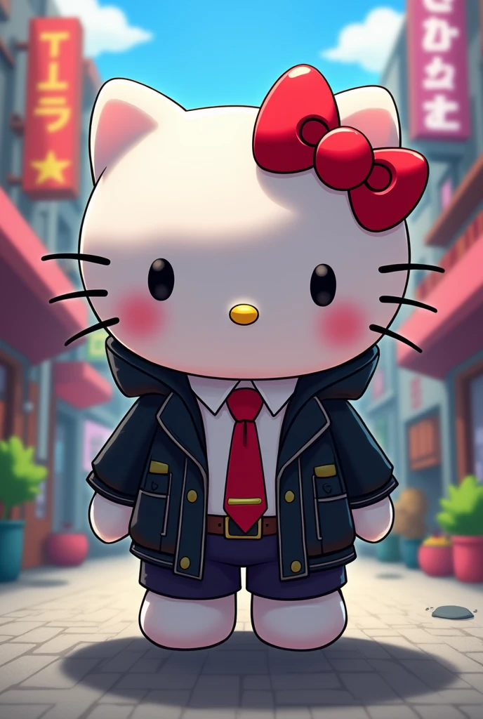 Hello kitty dressed as Baji Tokyo Revengers