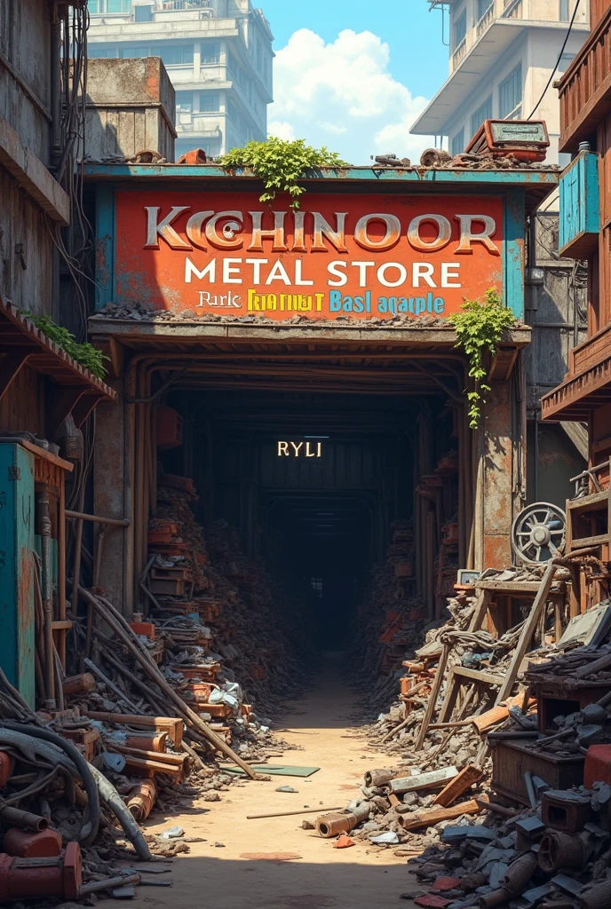 "An Small metal scrap godown with name kohinoor metal store  Pali