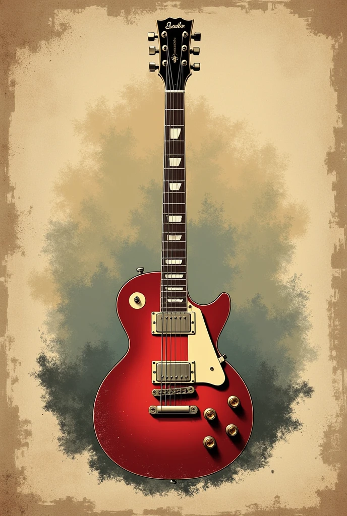 Vintage logo background with guitar