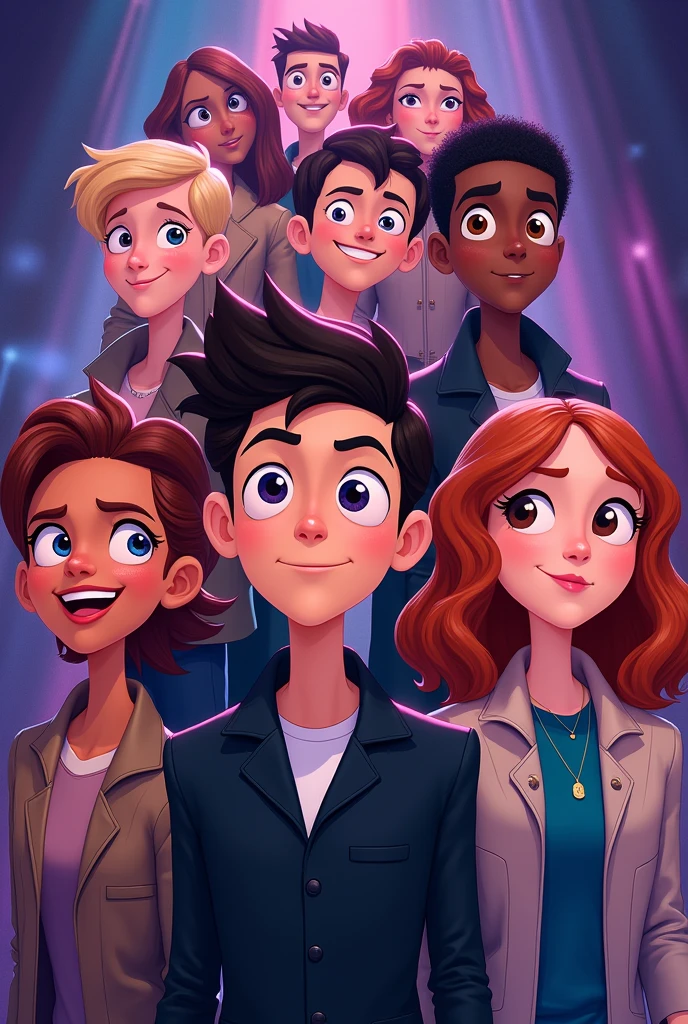 Create an image to put on the cover of the musical production NOT TO ME remix. Put the same image of animated people in the background.