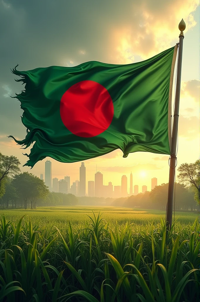 Make Bangladeshi Flag with 2.0 slugan