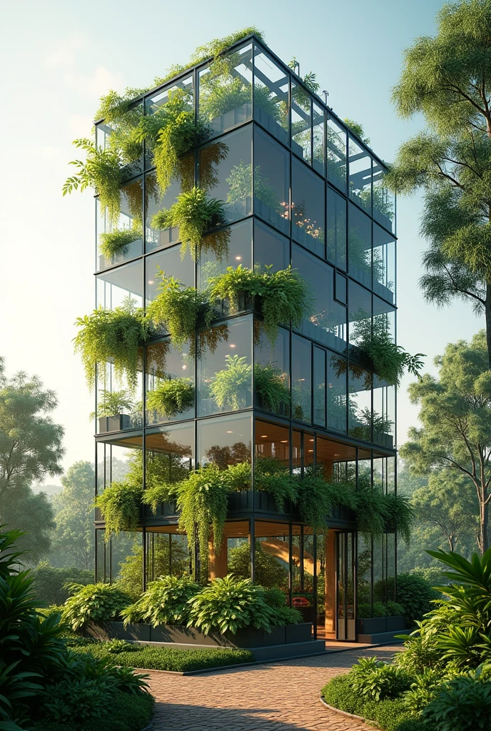 a 4 meter long greenhouse, 2 meters wide and 2 meters high with 11 floors