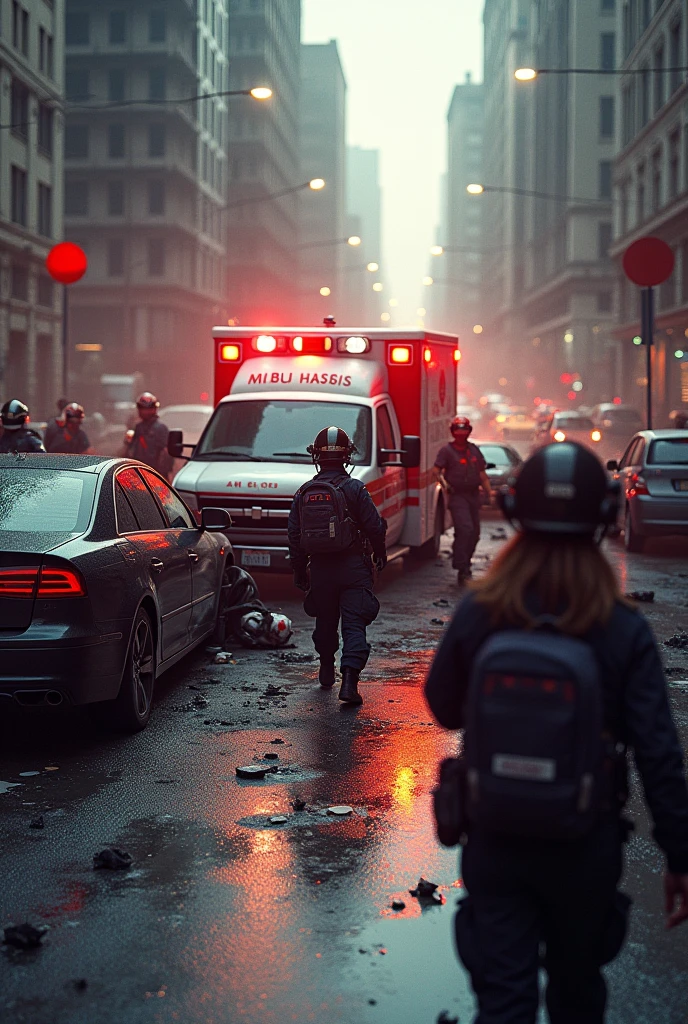 The ambulance had arrived at the car crash