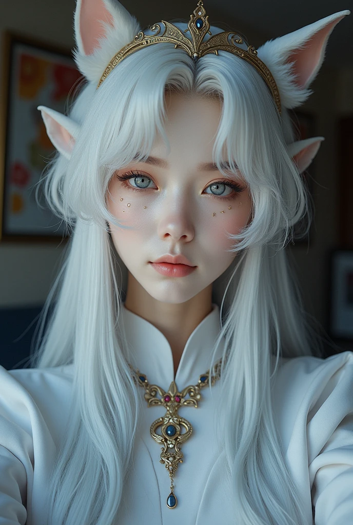 Generate an image of a cosplay of the character suluna from jujutsu keisen,very realistic with maximum details,a man cosplaying the character,image as selfie