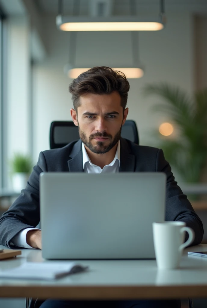 (I want you to replace the person here with an employee with laptop
