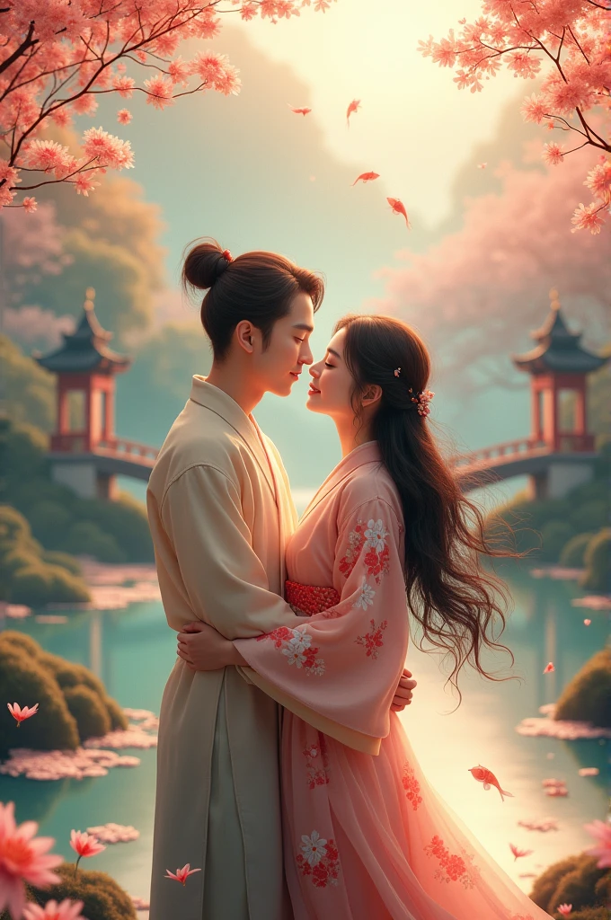young people in love , casal oriental