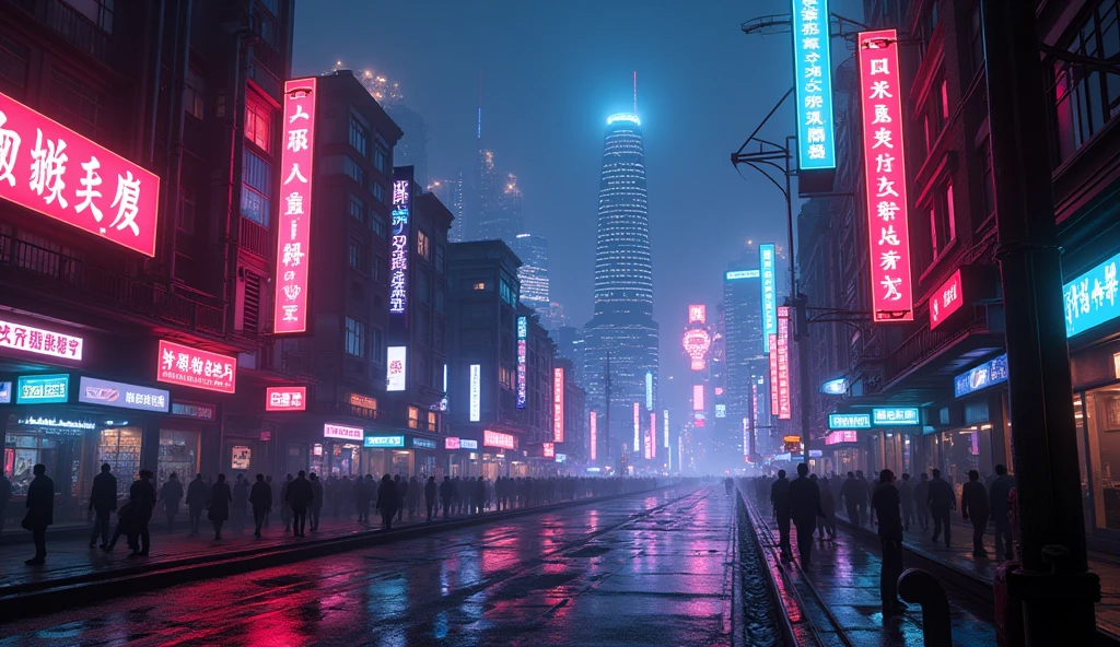a glowing neon cityscape, neon lights, dark night sky, cyberpunk, moody atmosphere, cinematic composition, dramatic lighting, neon signs, skyscrapers, urban landscape, futuristic city, neon colors, vibrant colors, synthwave, retrowave, 80s aesthetic, hyperrealistic, 8k, photorealistic, hyper detailed, 4k, cinematic lighting, volumetric lighting, moody colors, dynamic composition, glowing neon, dark and moody, neon city, cyberpunk city, dramatic lighting and shadows, intricate details, realistic textures, high quality, masterpiece