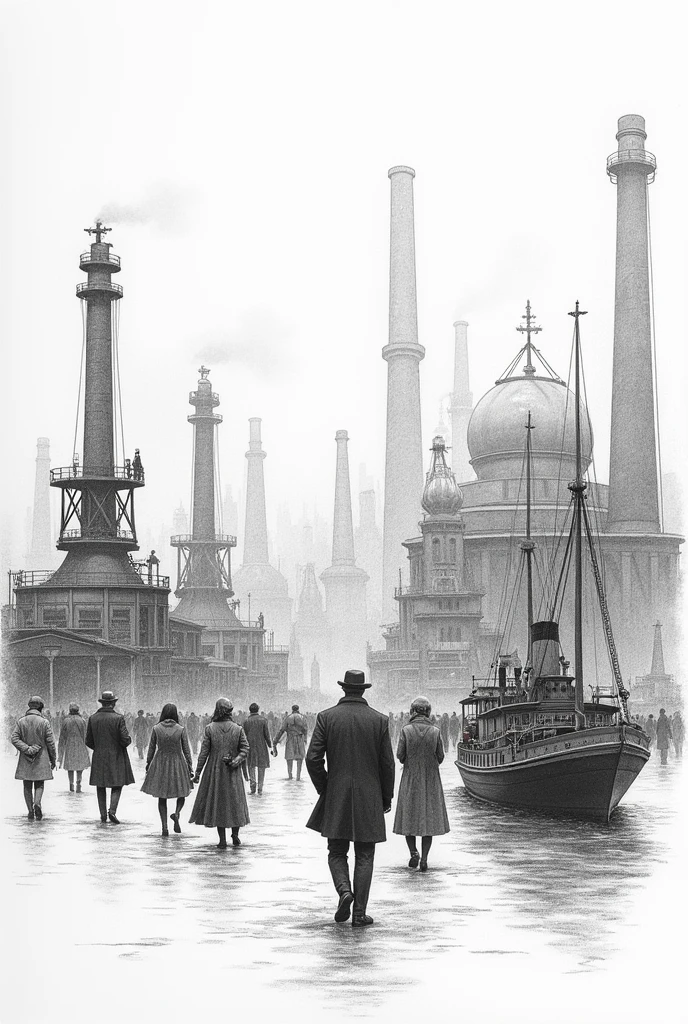 The evolution of international business during the Industrial Revolution drawn in pencil in a simple and straightforward but at the same time very creative way
