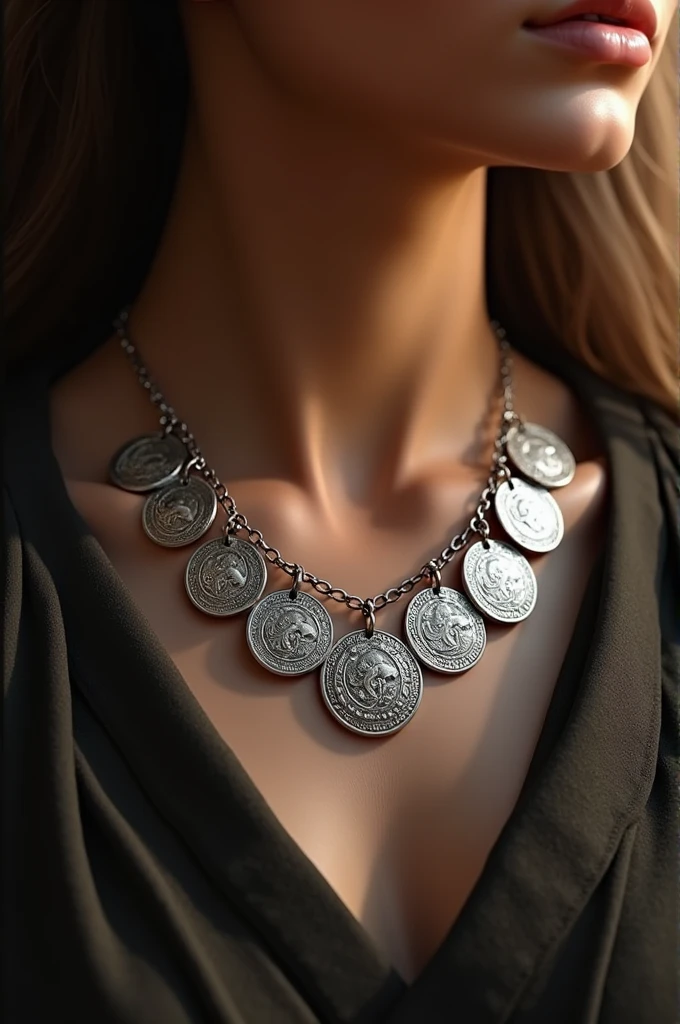 Necklace with only ten silver coins