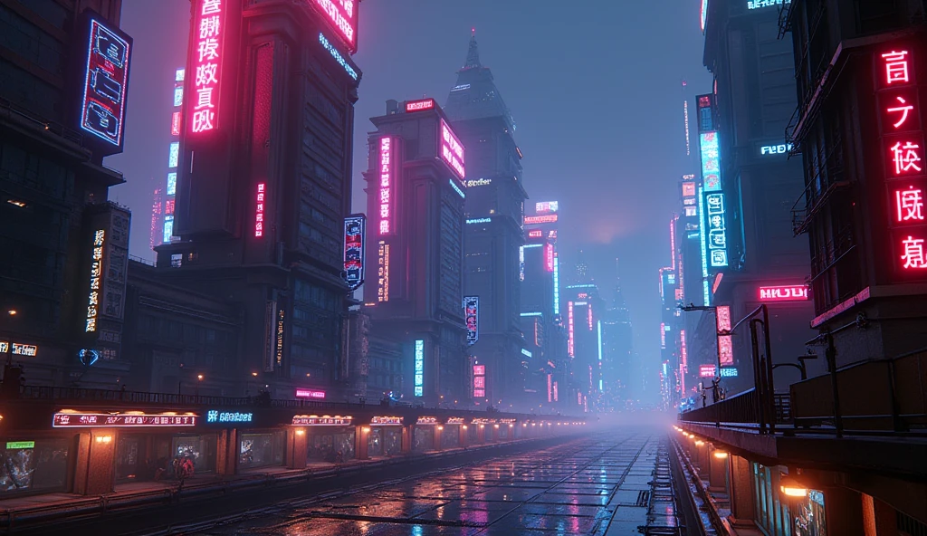 colorful neon lights,ominous dark background,cyberpunk cityscape,dramatic lighting,glowing neon signage,moody atmosphere,highly detailed,cinematic composition,vibrant colors,dynamic perspective,urban futuristic environment,intricate architectural details,ray-traced lighting,photorealistic,8k, masterpiece