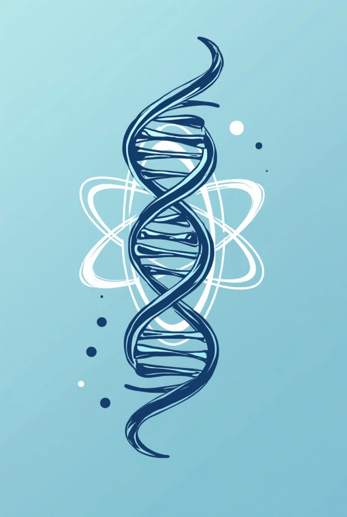A logo where a DNA strand forms the shape of a test tube and in the background there is an atom as the name of the page is science TS