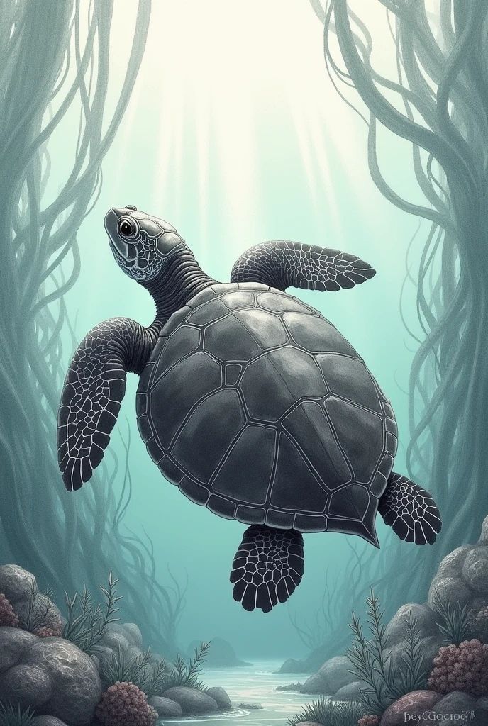 Leatherback turtle drawing
