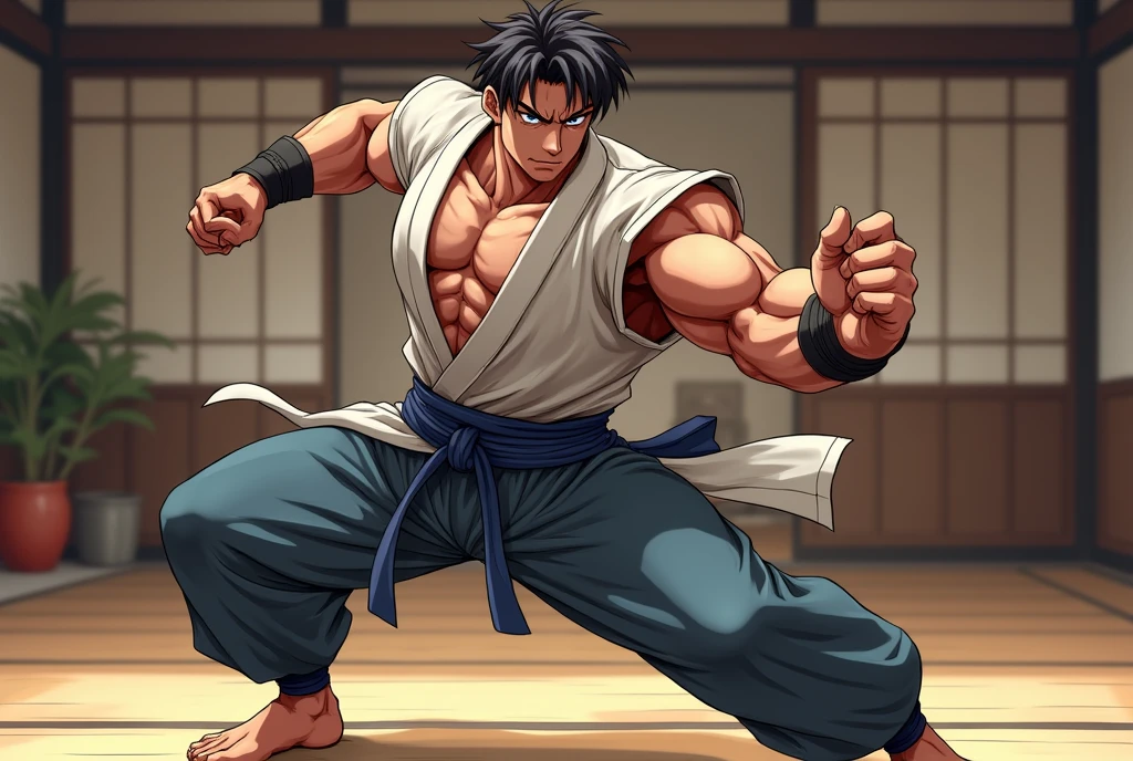 An anime character who is a very incredible fighter and is a man