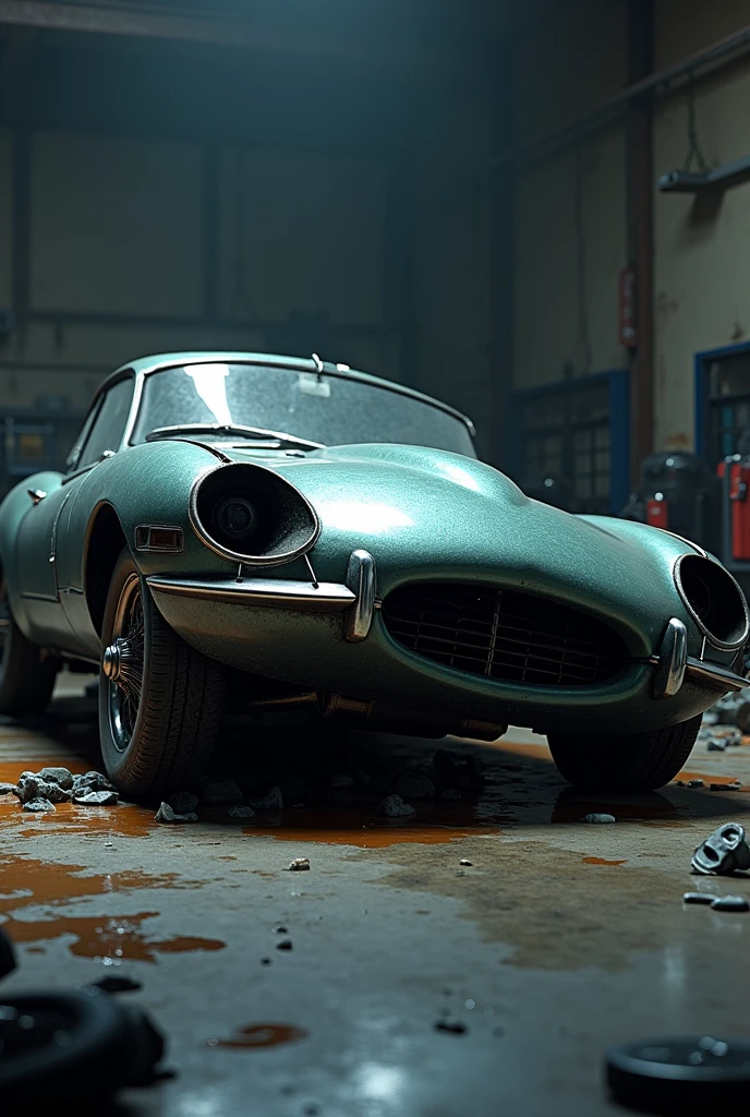 the car crashed while being checked by a mechanic , the car a little more crashed 