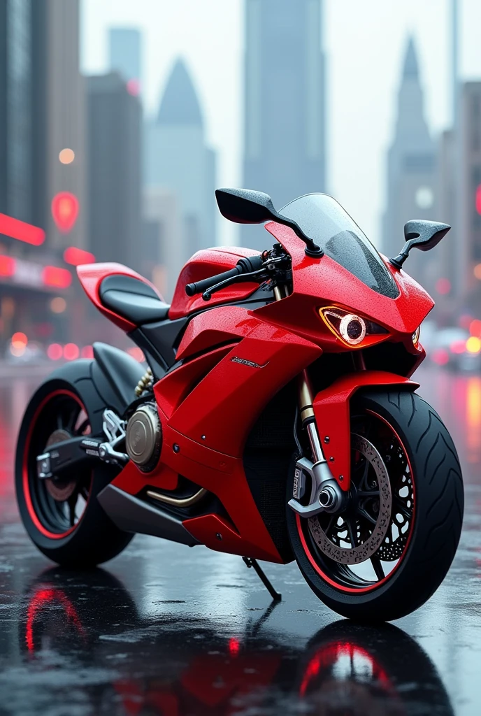 Red future motorcycle image