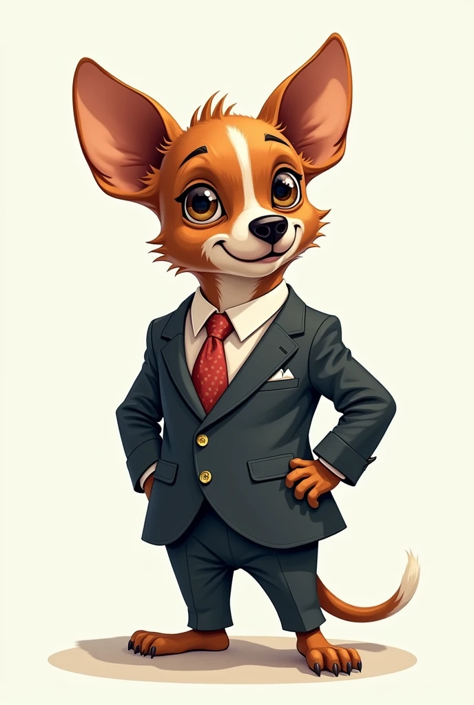 Funny Pincher Dog in Designer Suit