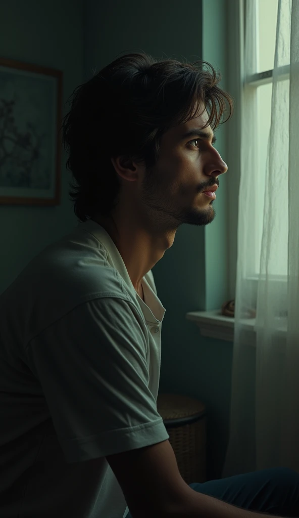 A man named Roberto with slightly wavy hair felt that, Although his grandmother was no longer there, His love was still present in every quiet night.