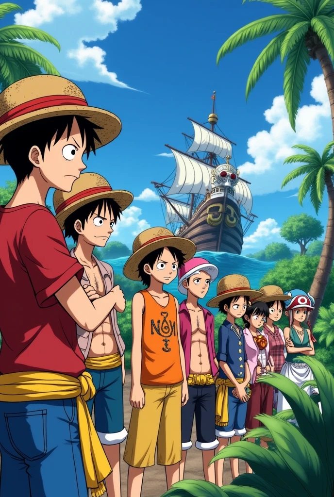 straw hat crew from one piece universe wondering why