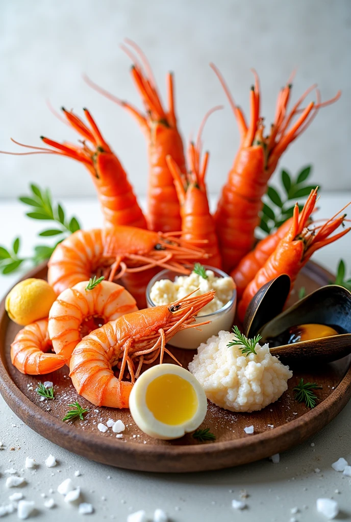 Create an image of seafood neutral background