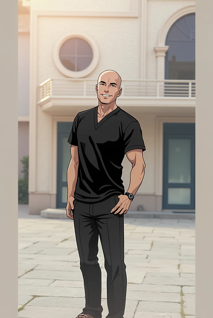 man, bald head, attractive, mine character, doctor, handsome, bright, good vibes, saitama, good look,