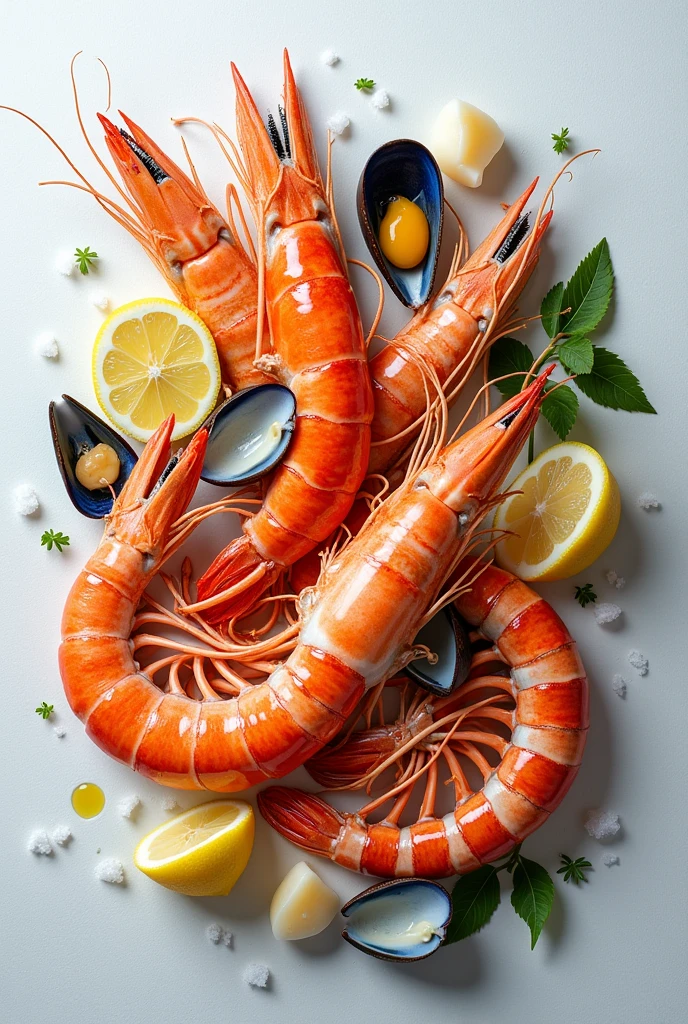 Create an image of seafood neutral background