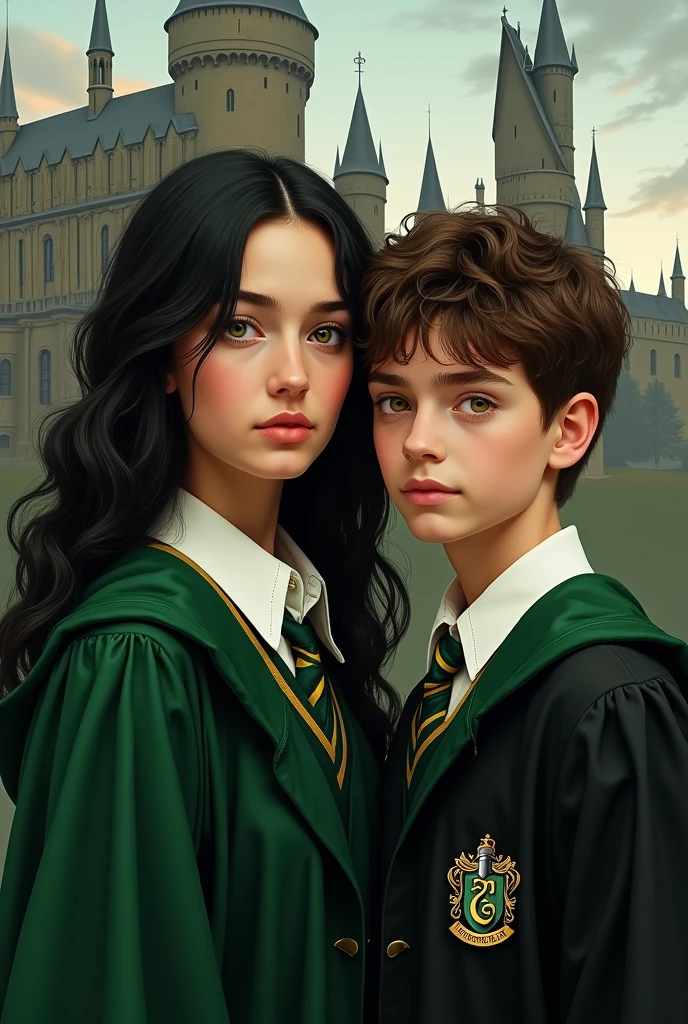 Chica Slytherin y Chico Hufflepuff