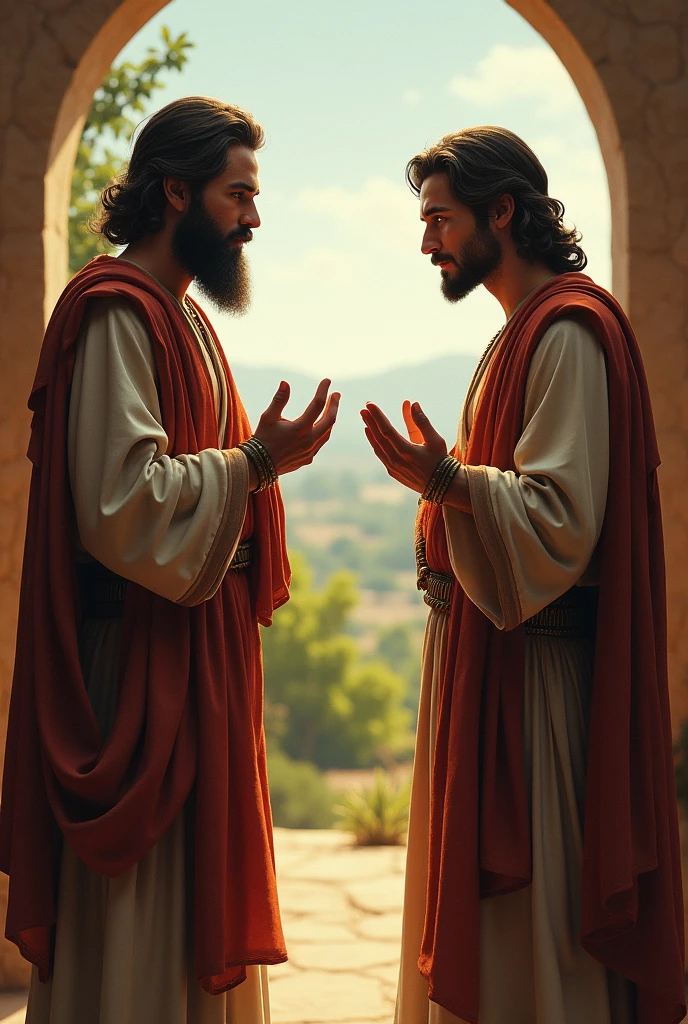 Image of man advising another from the bible