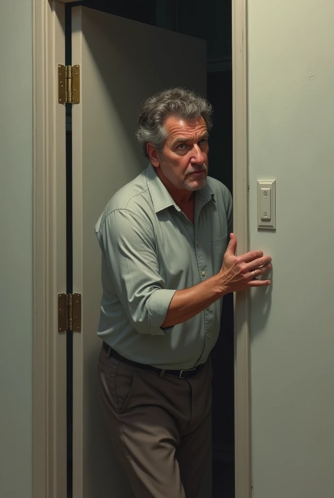 man opening a door