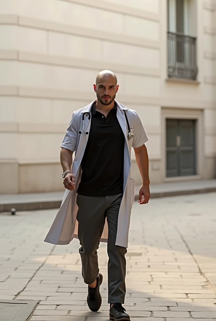 man, bald head, attractive, mine character, doctor, handsome, bright, good vibes, good look, face hair, serious,