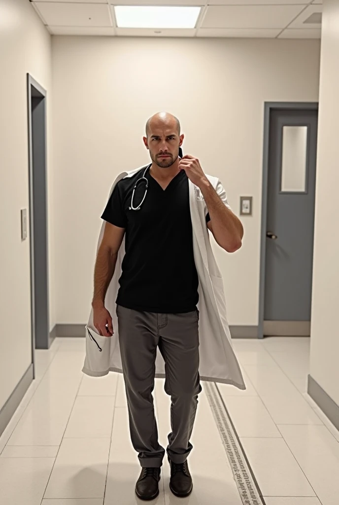 man, bald head, attractive, mine character, doctor, handsome, bright, good vibes, good look, face hair, serious,