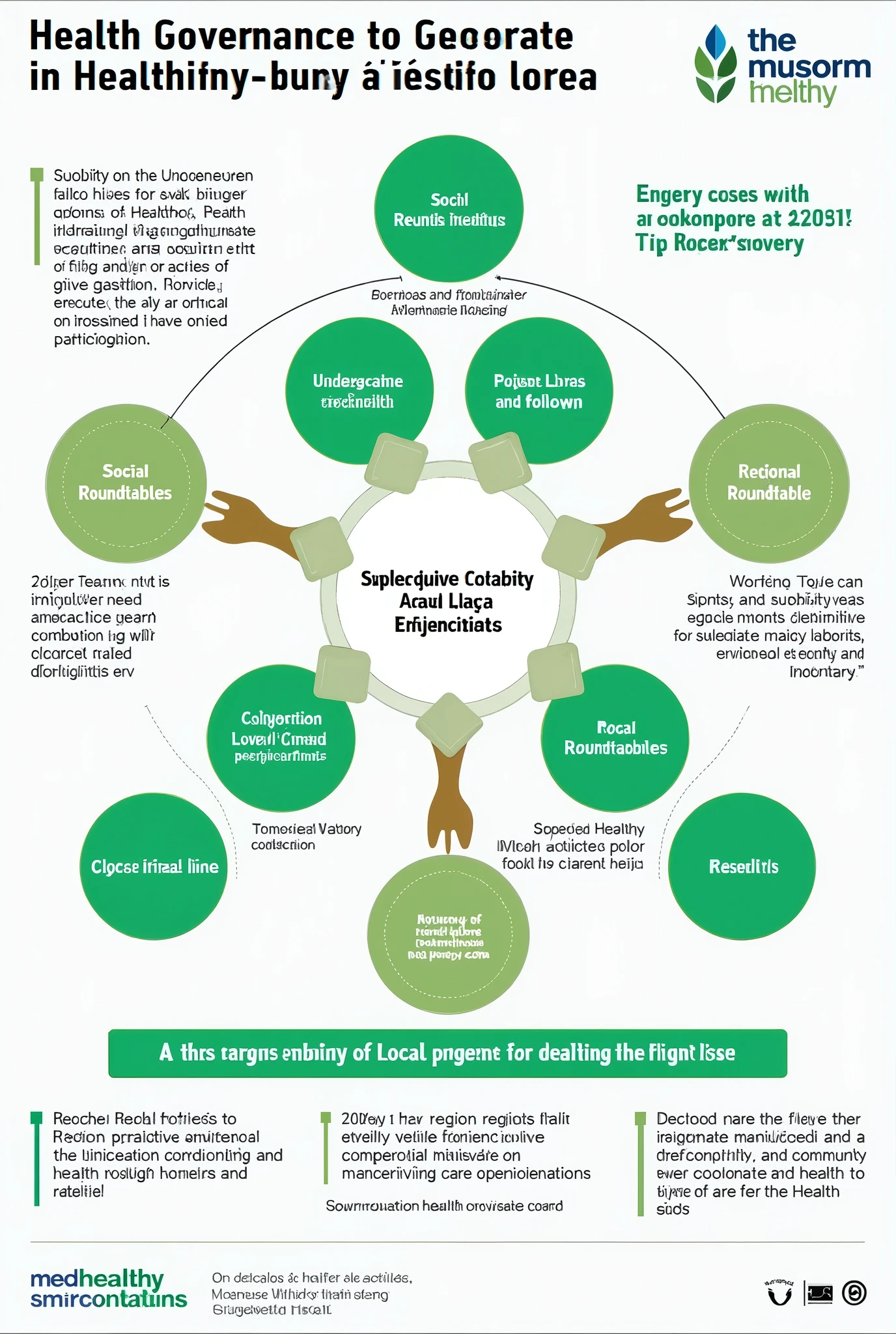 Create a poster with this information: • Strategic line 1: GobernAnzA Health pArA generAr condiciones
de vidA sAludAble
PArA AvAnzAr en el proceso de reformA es fundAmentAl el trAbAjo A nivel de los territorios,
integrating national levels, regional and communal. This integration allows for coordinated and participatory progress in the construction of a shared project.. Se estAblecerán cuAtro
niveles de gobernAnzA que tomArán unA perspectivA AmpliA de Apoyo globAl Al proceso de
ReformA Health, with priority in the Axes of healthy living conditions with equity and universal primary care. The levels of governance are as follows:
A) Shaft support motor equipment: The motor team (or task force) will provide support for integrated and coordinated management, monitoring and follow-up of the axis work plan. El equipo
motor estArá conformAdo por representAntes de lA SubsecretAriA Health PúblicA,
Undersecretariat of Healthcare Networks, FONASA, todAs lAs divisiones del Ministerio Health,
In addition to a representative of the Regional Ministerial Secretariats (SEREMI) Health,
a representative of the pioneer communes (APS Universal) and two representatives of the Reform Commission. A representative of the Pan American Health Organization will also be invited. (OPS). Este equipo será liderAdo por lA SubsecretAríA Health
PúblicA o por su representAnte y se contArá con un secretAriAdo pArA coordinAr el plAn de
trAbAjo. Its objective will be to support prioritization, planning, Implementation and monitoring of the strategies included in the Reform Axes that address the social determinants of health, and support management, monitoring and follow-up of this Axis in close connection with all the Axes of the Reform and with a schedule of activities to be developed for the period 2023-2024.
b) Regional tables: Regional tables will be established in all those regions where there are communes that
